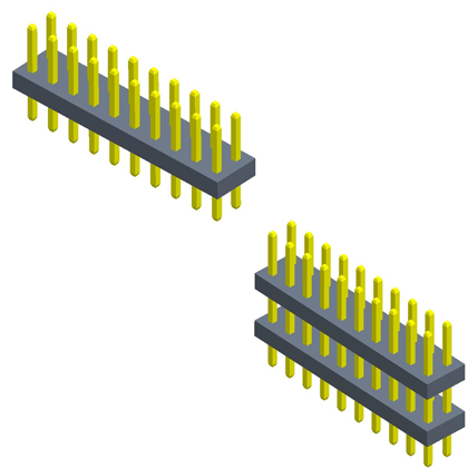 2.00mm排针 双排 180度 单塑/多塑